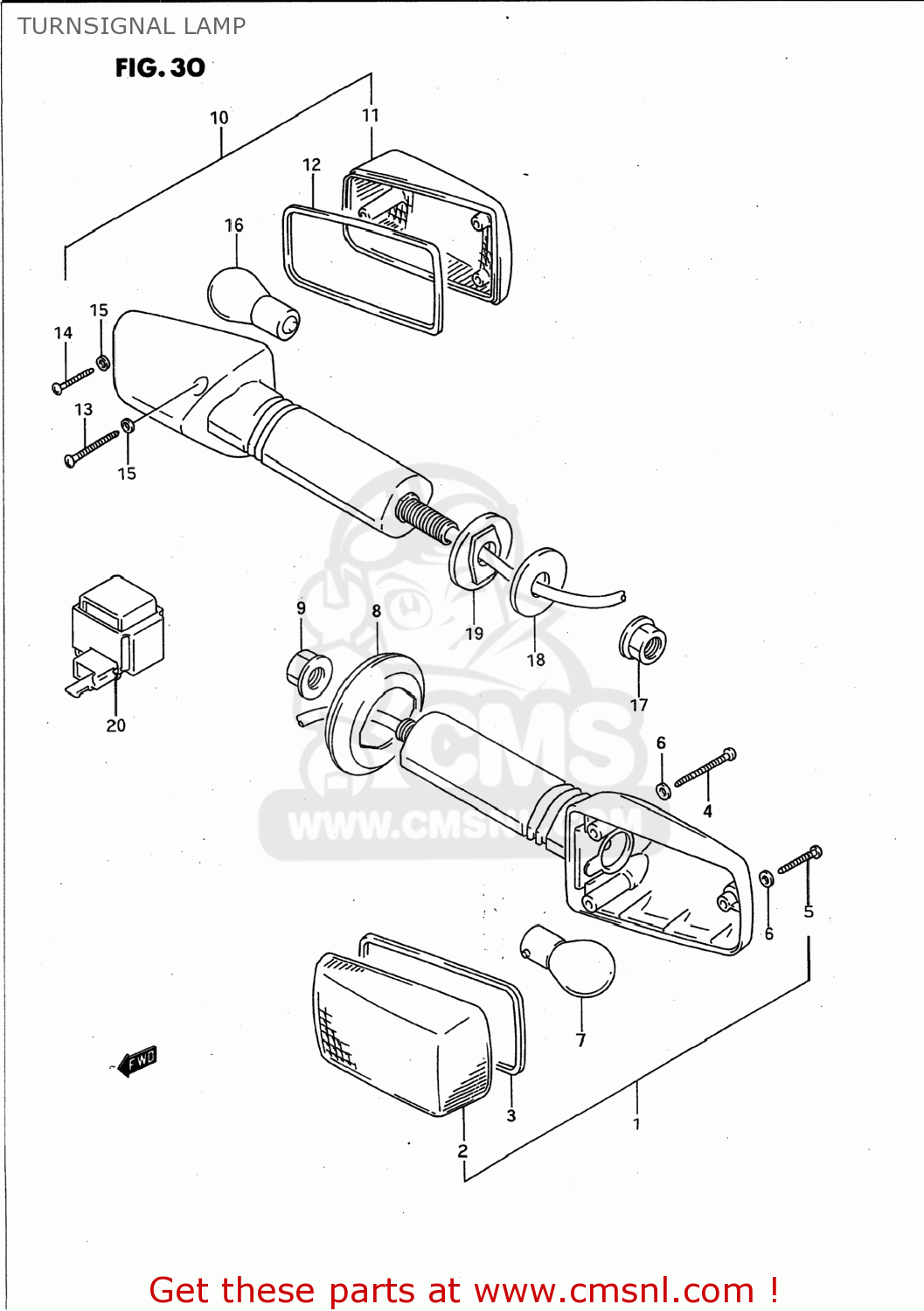 TURNSIGNAL LAMP GSXR750W 1995 (S) USA (E03)