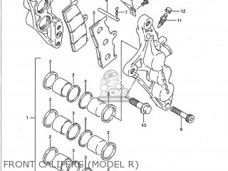 FRONT CALIPERS (MODEL R) - GSXR750W 1995 (S) USA (E03)