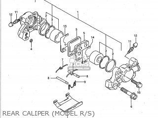 REAR CALIPER (MODEL R/S) - GSXR750W 1995 (S) USA (E03)