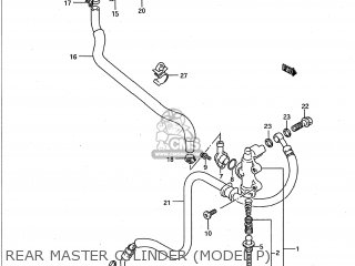 REAR MASTER CYLINDER (MODEL P) - GSXR750W 1995 (S) USA (E03)