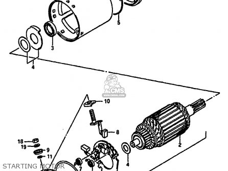 STARTING MOTOR - GSXR750X 1986 (G) (E01 E02 E04 15 16 17 18 21 22 24 25 34 39 53)