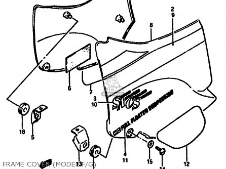 FRAME COVER (MODEL F/G) - GSXR750X 1986 (G) (E01 E02 E04 15 16 17 18 21 22 24 25 34 39 53)