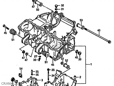 CRANKCASE - GSXR750X 1986 (G) (E01 E02 E04 15 16 17 18 21 22 24 25 34 39 53)