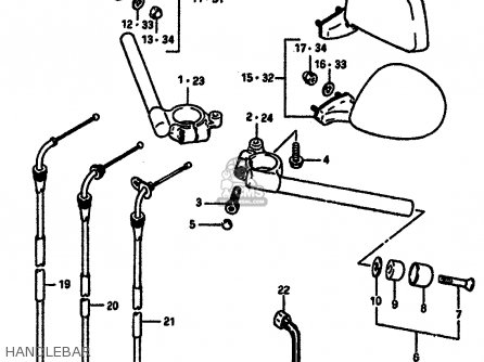HANDLEBAR - GSXR750X 1986 (G) (E01 E02 E04 15 16 17 18 21 22 24 25 34 39 53)
