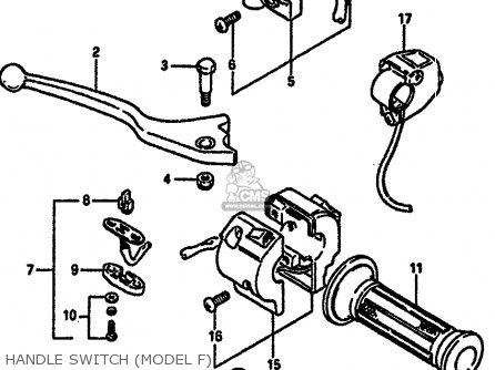 HANDLE SWITCH (MODEL F) - GSXR750X 1986 (G) (E01 E02 E04 15 16 17 18 21 22 24 25 34 39 53)