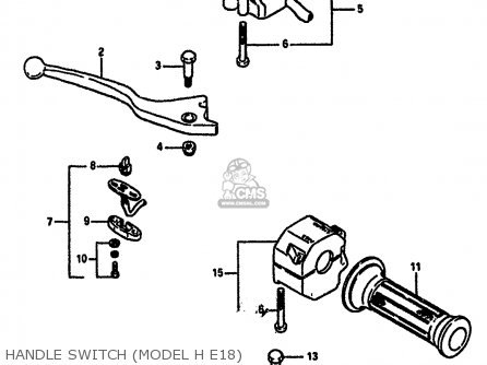 HANDLE SWITCH (MODEL H E18) - GSXR750X 1986 (G) (E01 E02 E04 15 16 17 18 21 22 24 25 34 39 53)