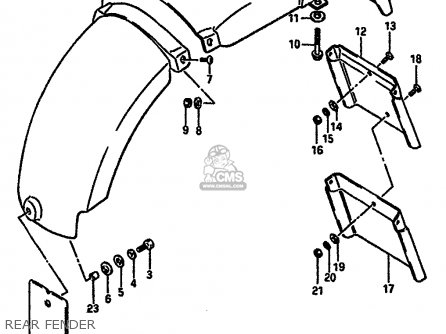 REAR FENDER - GSXR750X 1986 (G) (E01 E02 E04 15 16 17 18 21 22 24 25 34 39 53)