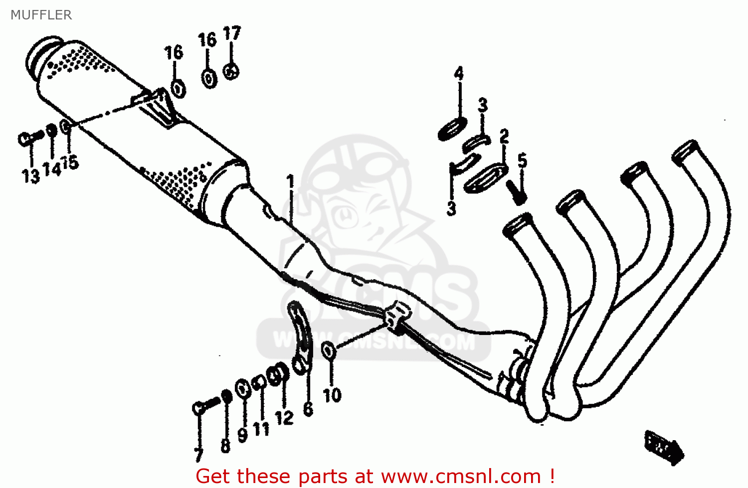 MUFFLER GSXR750X 1987 (H) (E01 E02 4 6 15 16 17 18 21 22 24 25 34 39 53)