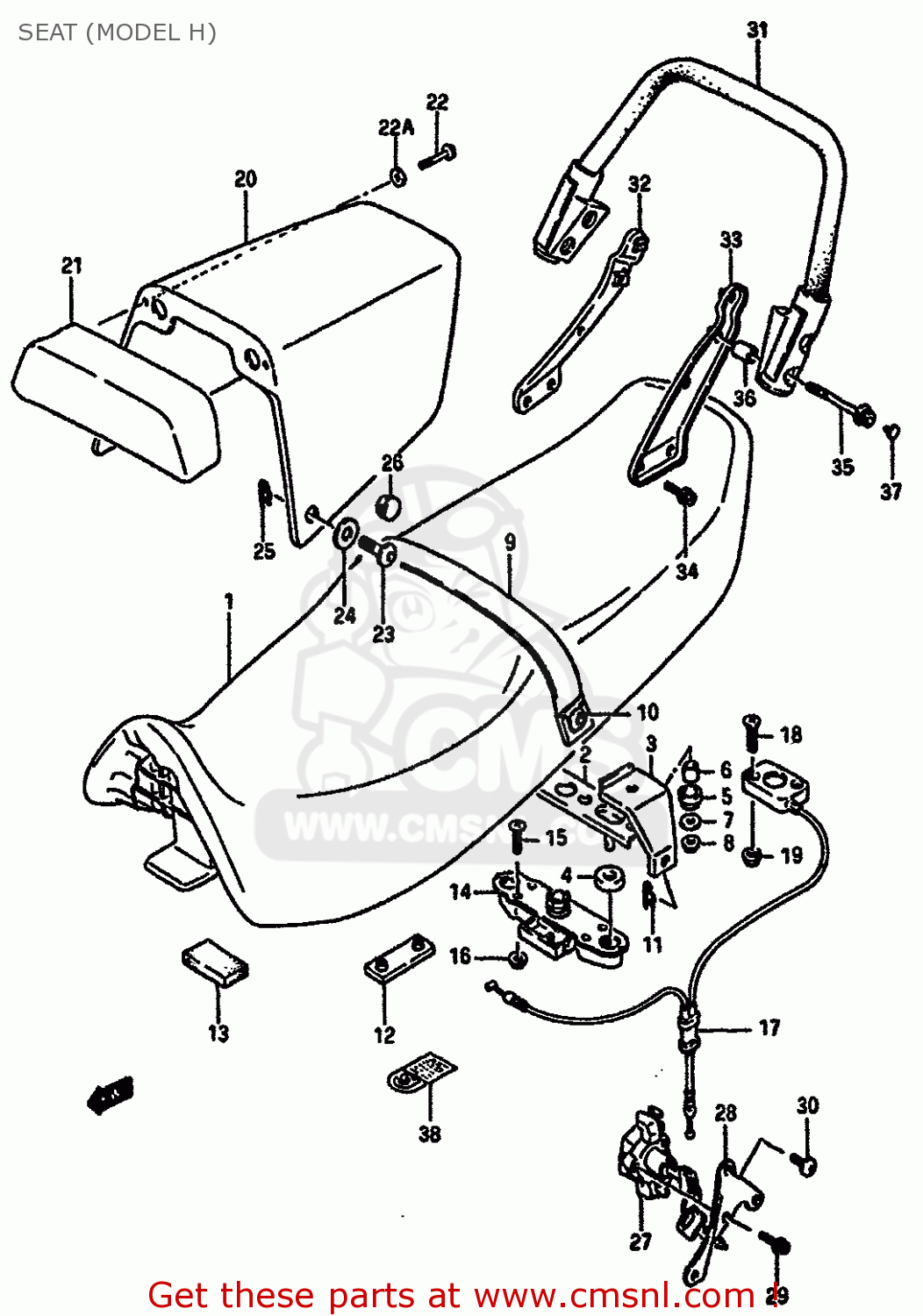 SEAT (MODEL H) GSXR750X 1987 (H) (E01 E02 4 6 15 16 17 18 21 22 24 25 34 39 53)