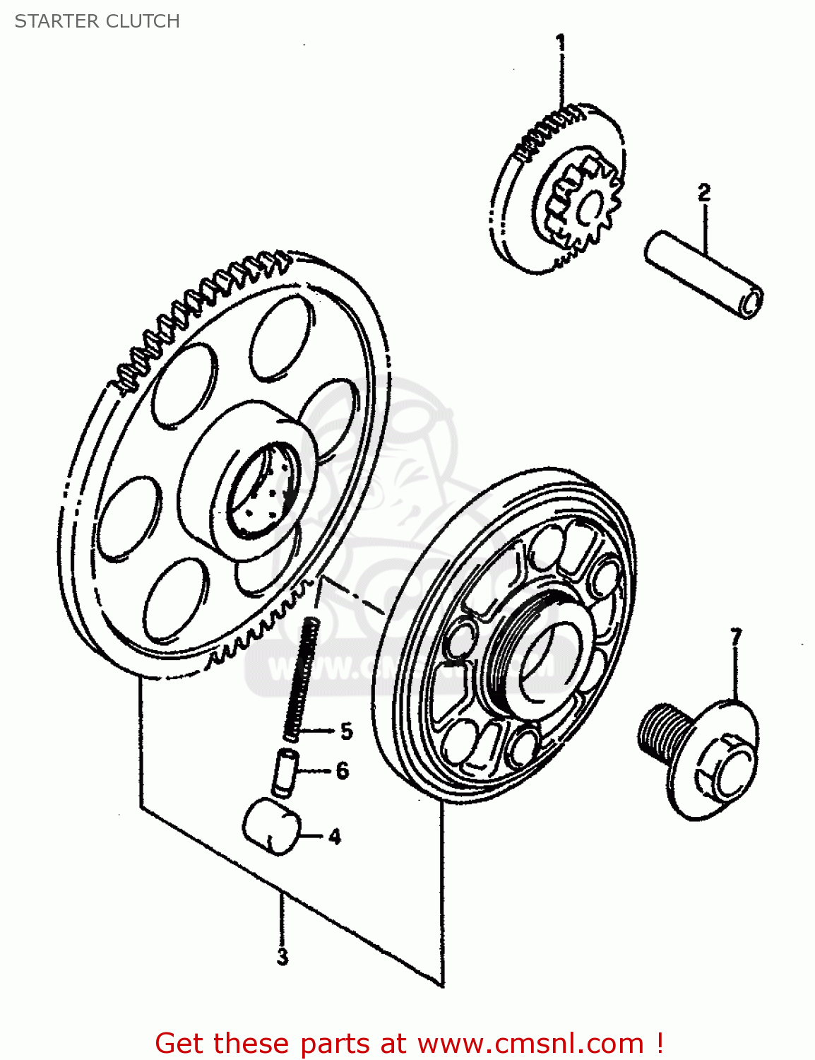 STARTER CLUTCH GSXR750X 1987 (H) (E01 E02 4 6 15 16 17 18 21 22 24 25 34 39 53)