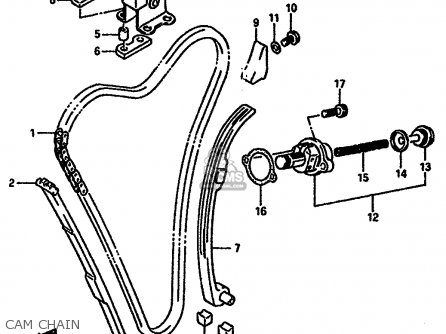 CAM CHAIN - GSXR750X 1987 (H) (E01 E02 4 6 15 16 17 18 21 22 24 25 34 39 53)