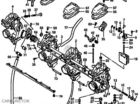 CARBURETOR - GSXR750X 1987 (H) (E01 E02 4 6 15 16 17 18 21 22 24 25 34 39 53)
