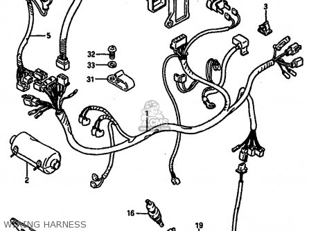 WIRING HARNESS - GSXR750X 1987 (H) (E01 E02 4 6 15 16 17 18 21 22 24 25 34 39 53)