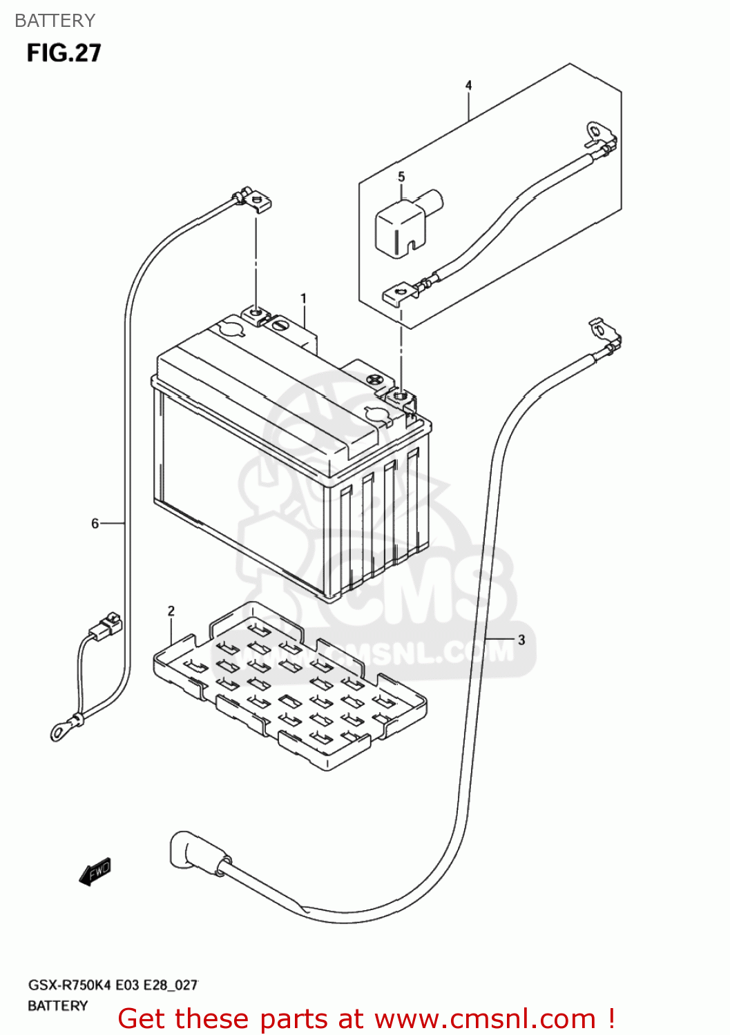 BATTERY GSXR750X 2004 (K4) USA (E03)