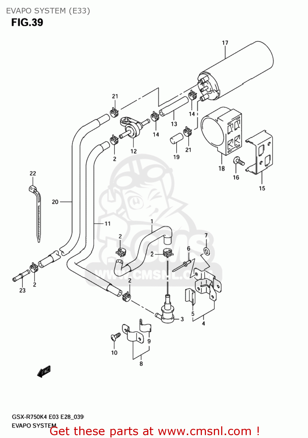 EVAPO SYSTEM (E33) GSXR750X 2004 (K4) USA (E03)