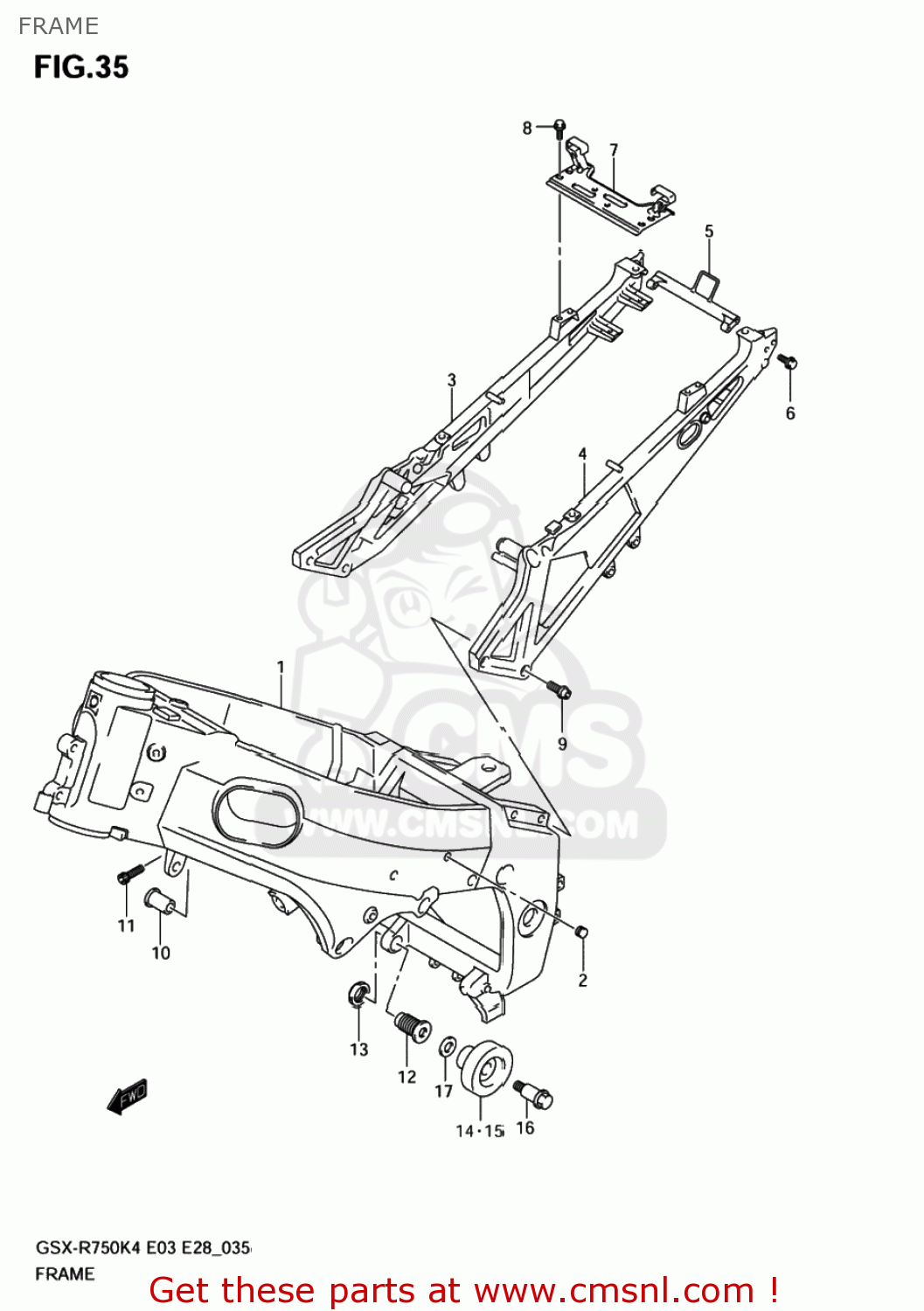 FRAME GSXR750X 2004 (K4) USA (E03)