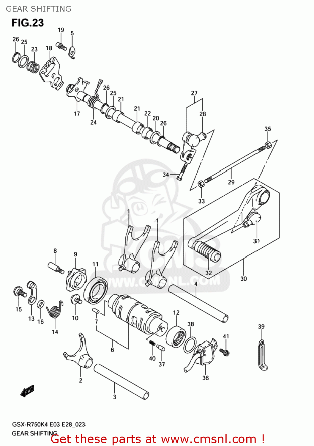 GEAR SHIFTING GSXR750X 2004 (K4) USA (E03)
