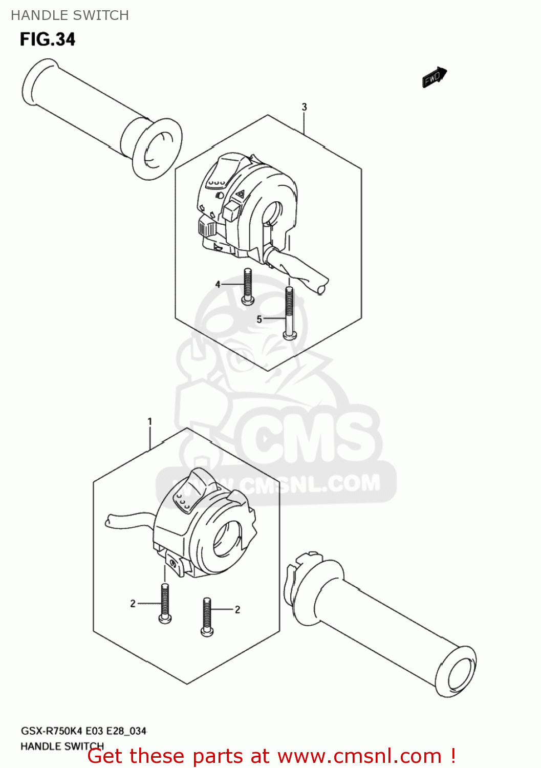 HANDLE SWITCH GSXR750X 2004 (K4) USA (E03)