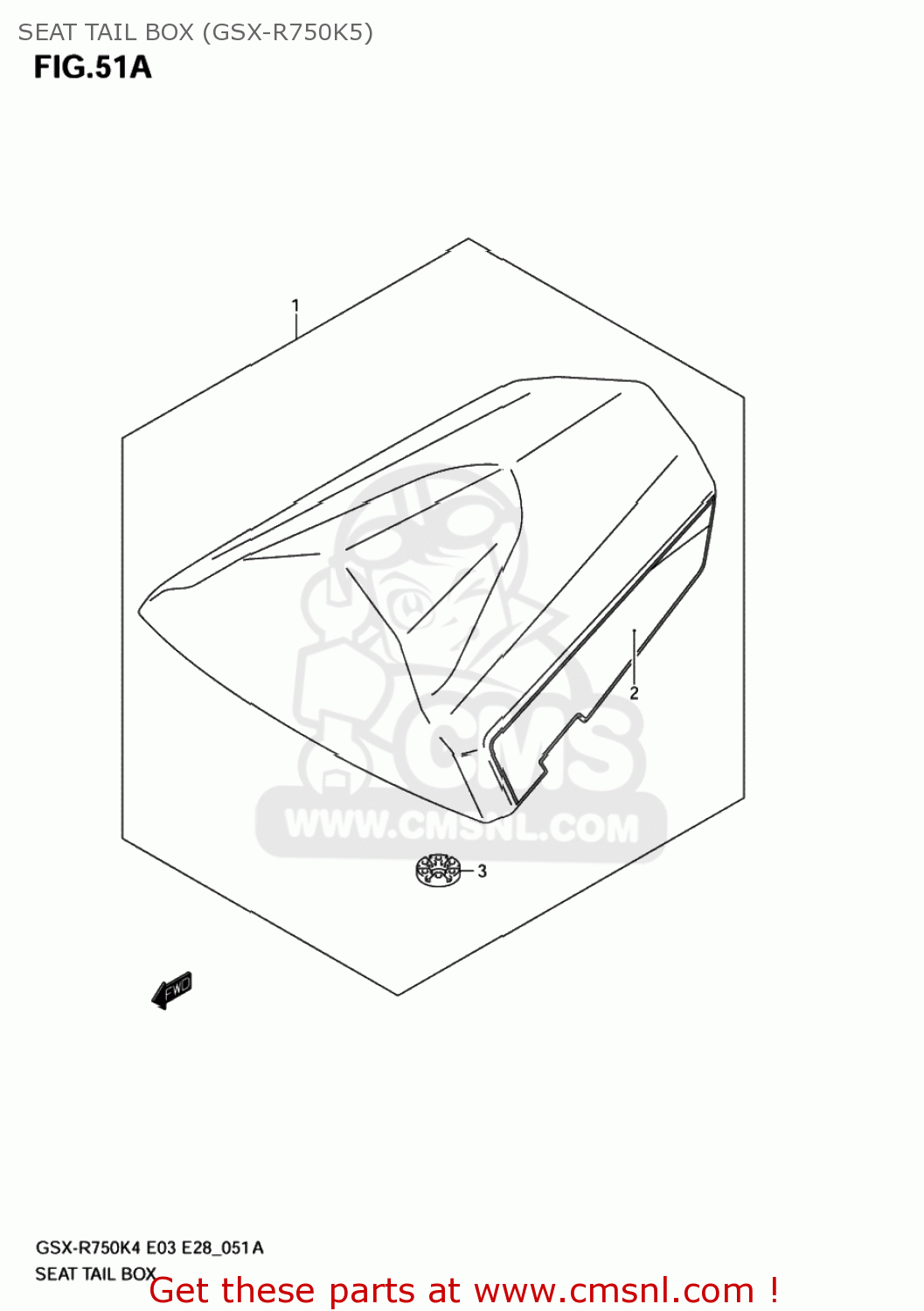 SEAT TAIL BOX (GSX-R750K5) GSXR750X 2004 (K4) USA (E03)