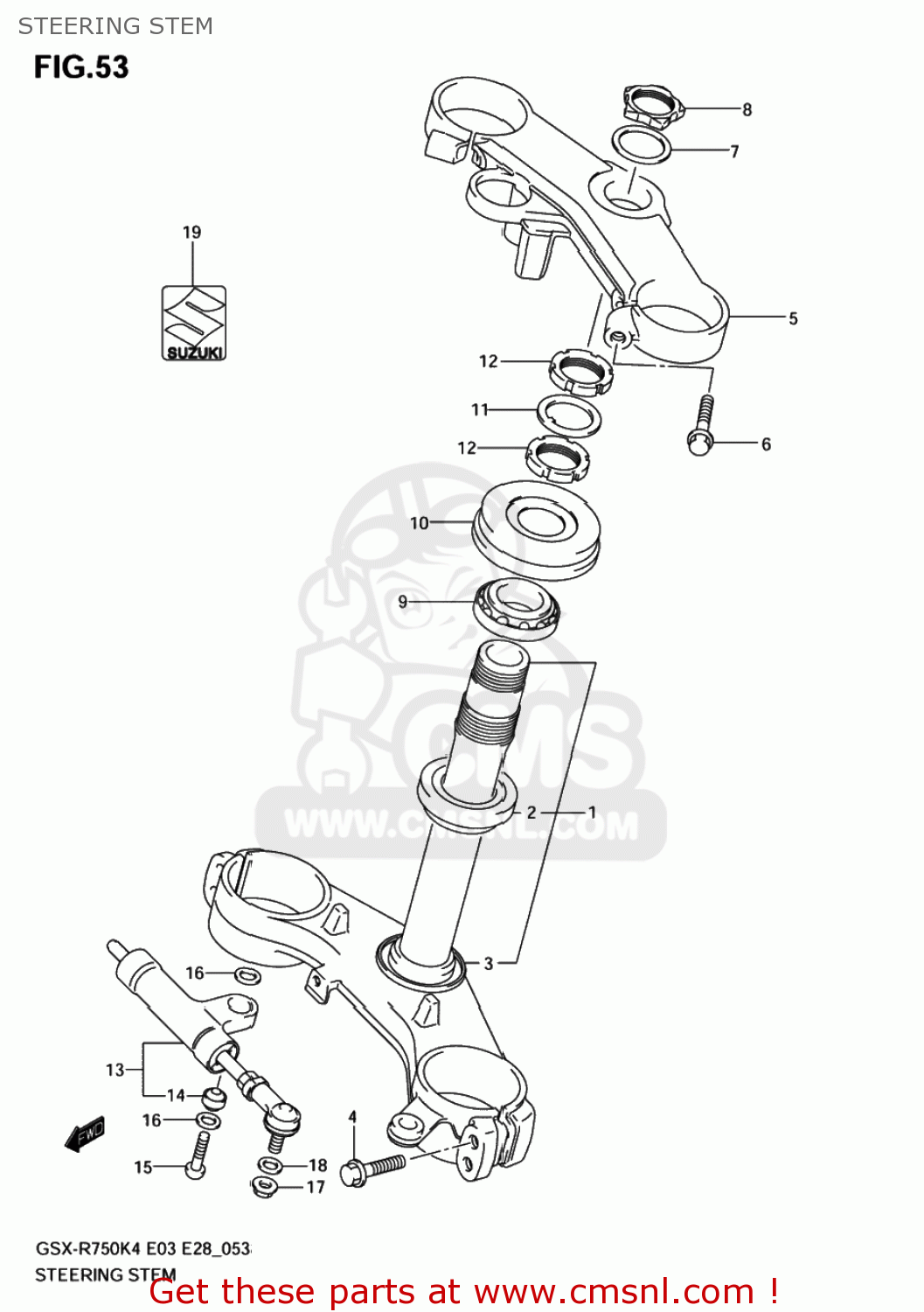 STEERING STEM GSXR750X 2004 (K4) USA (E03)