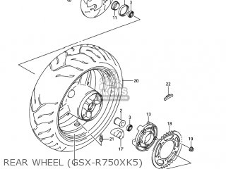 REAR WHEEL (GSX-R750XK5) - GSXR750X 2004 (K4) USA (E03)