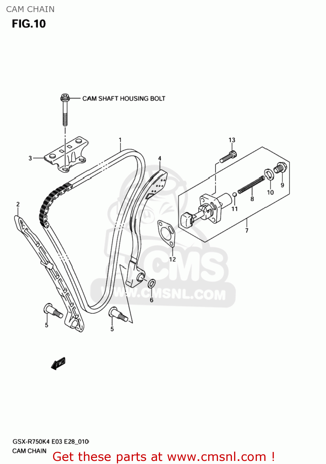 CAM CHAIN GSXR750X 2005 (K5) USA (E03)