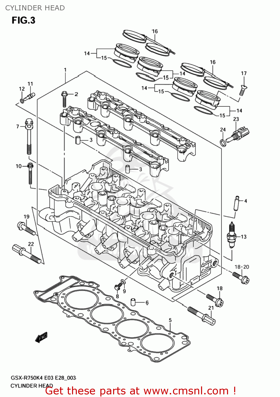 CYLINDER HEAD GSXR750X 2005 (K5) USA (E03)