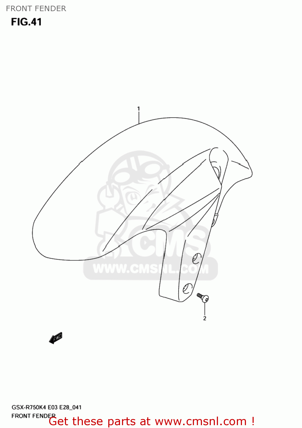 FRONT FENDER GSXR750X 2005 (K5) USA (E03)