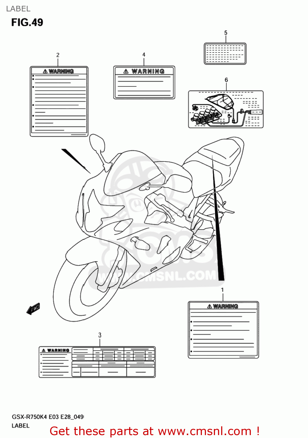LABEL GSXR750X 2005 (K5) USA (E03)