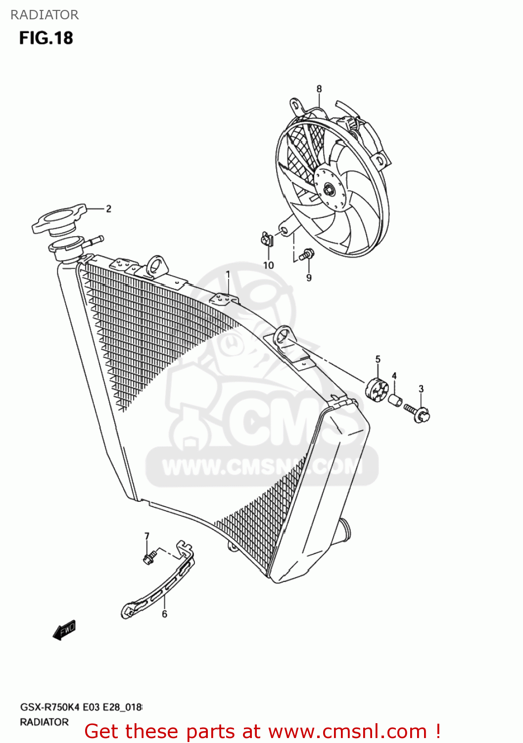 RADIATOR GSXR750X 2005 (K5) USA (E03)