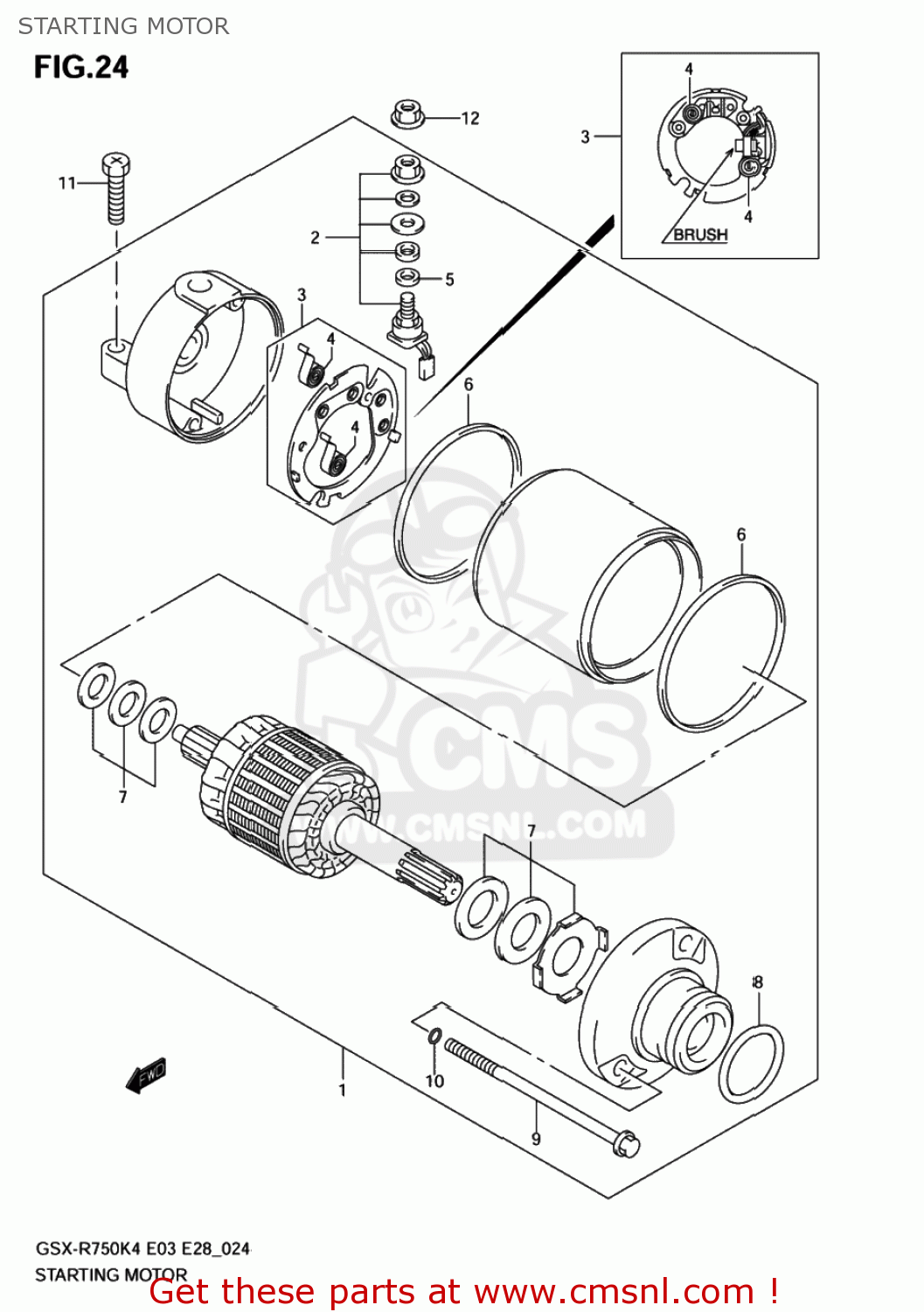 STARTING MOTOR GSXR750X 2005 (K5) USA (E03)