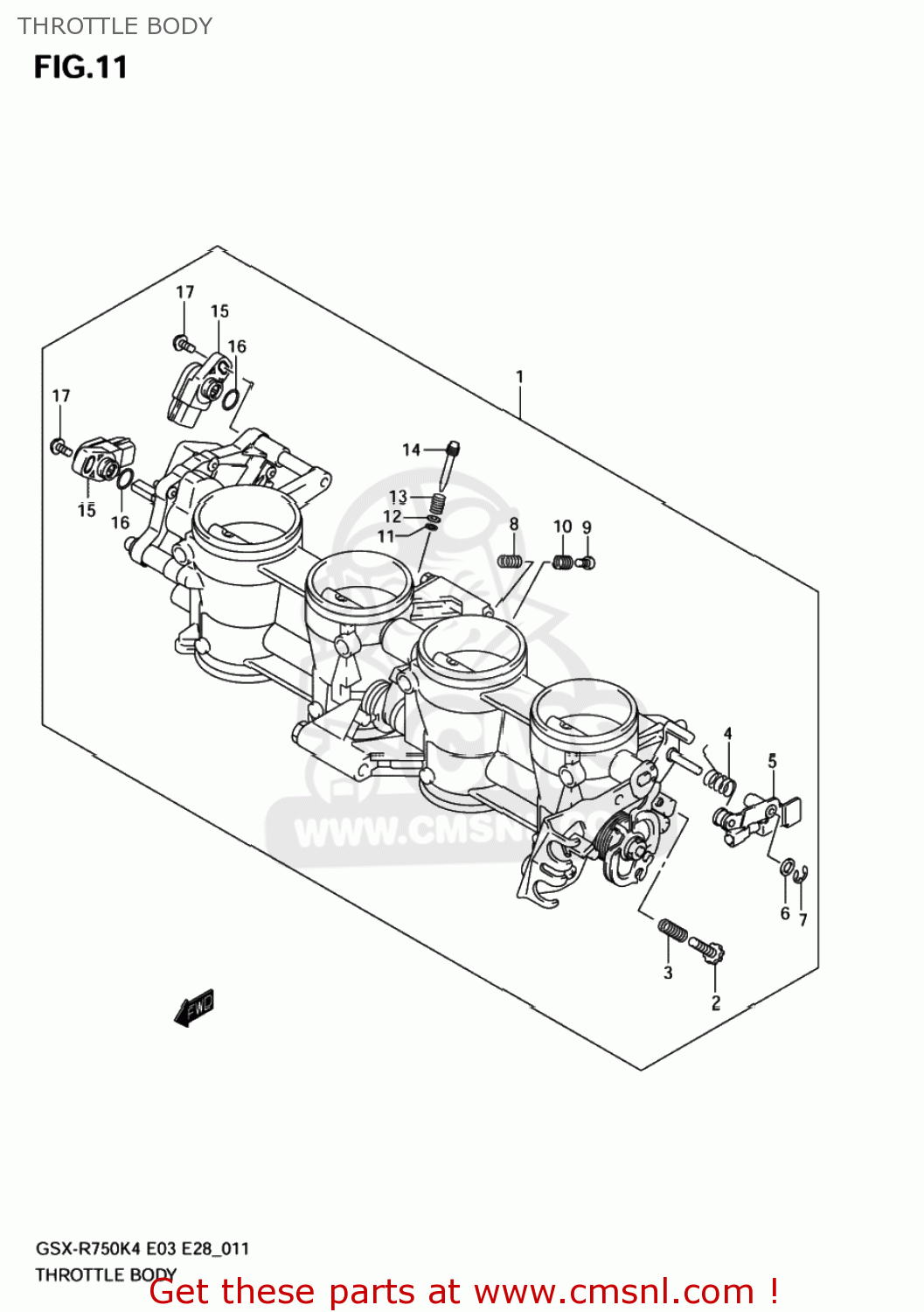 THROTTLE BODY GSXR750X 2005 (K5) USA (E03)