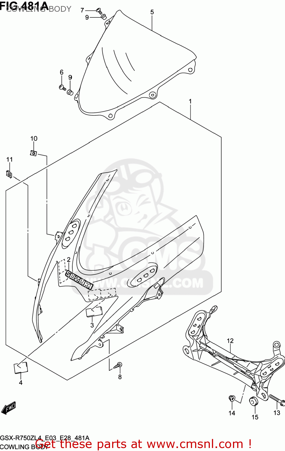 COWLING BODY GSXR750Z 2014 (L4) USA (E03)