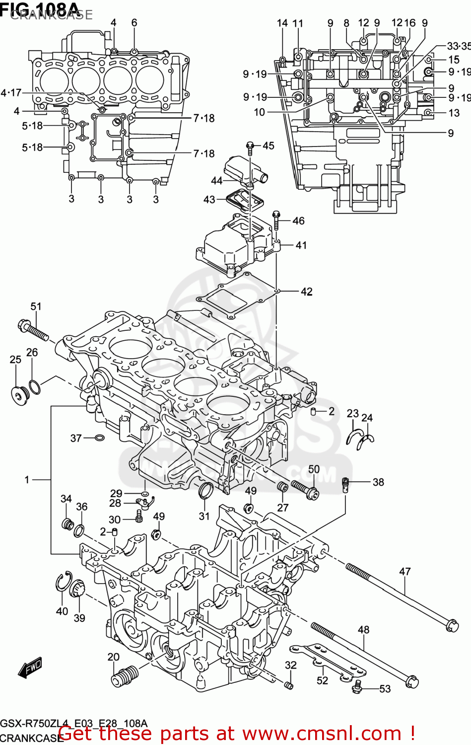 CRANKCASE GSXR750Z 2014 (L4) USA (E03)