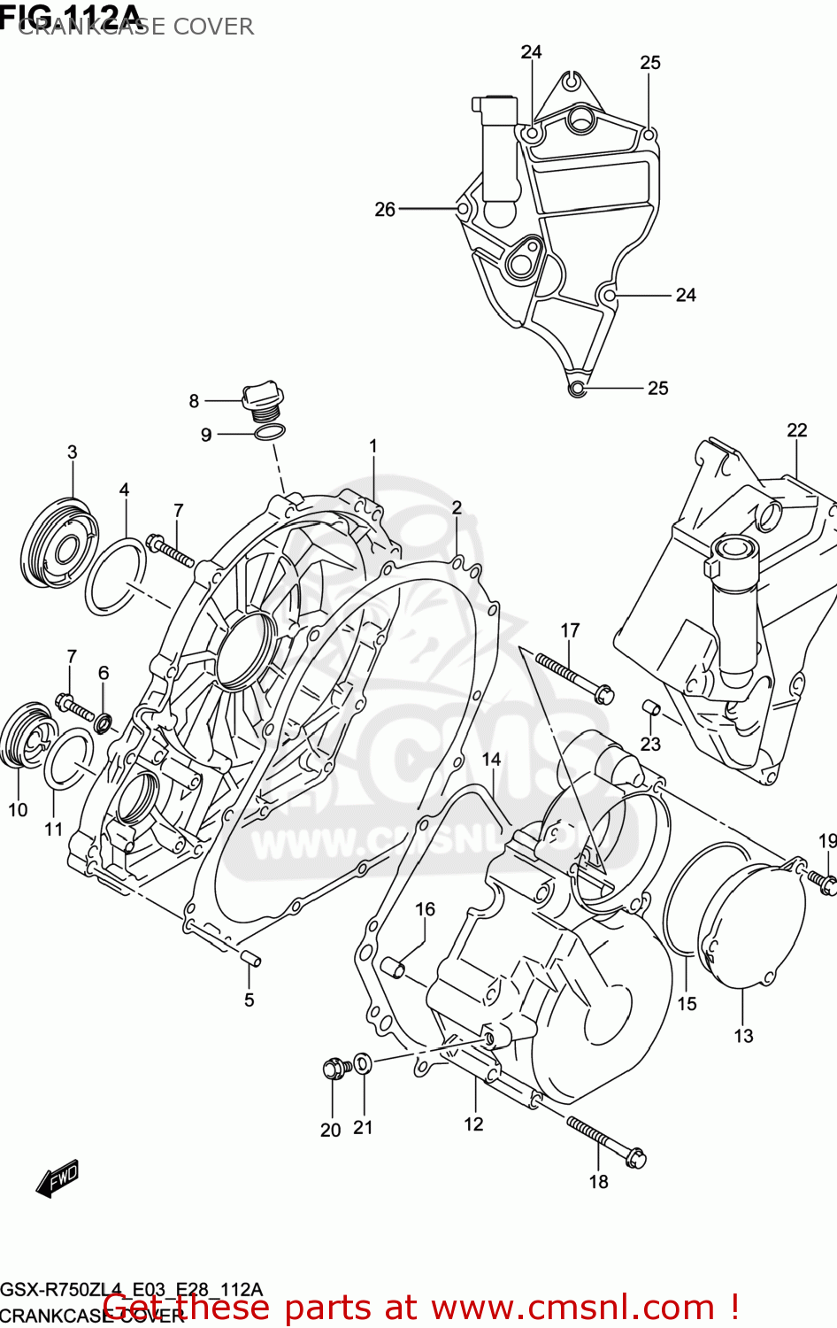 CRANKCASE COVER GSXR750Z 2014 (L4) USA (E03)