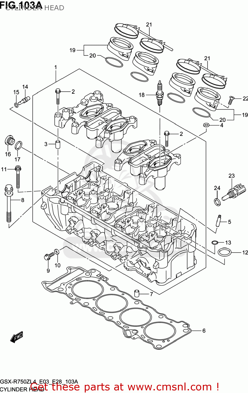 CYLINDER HEAD GSXR750Z 2014 (L4) USA (E03)