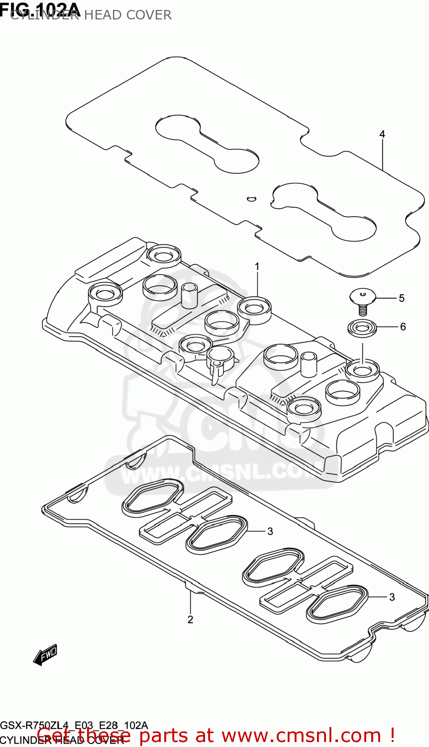 CYLINDER HEAD COVER GSXR750Z 2014 (L4) USA (E03)