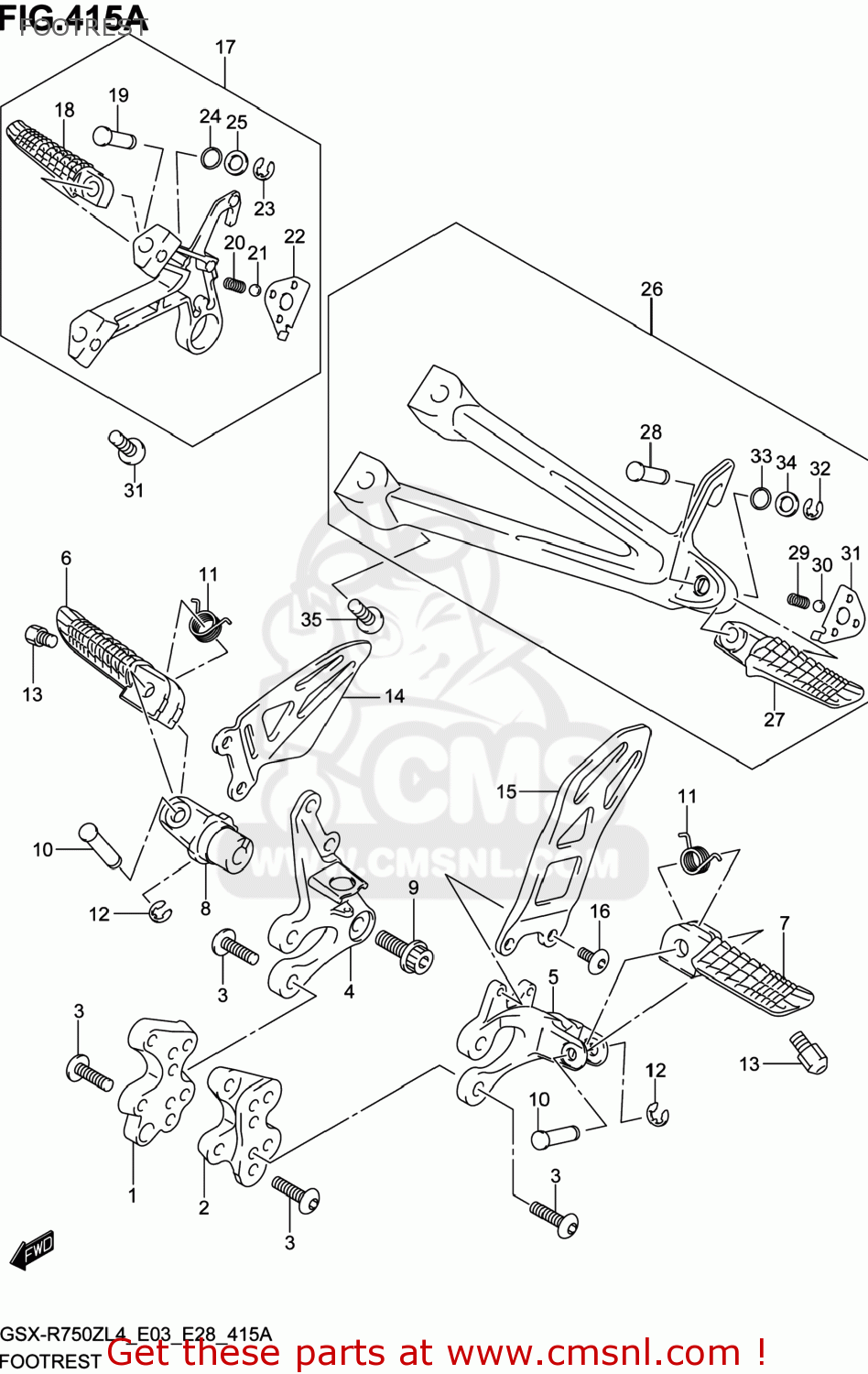 FOOTREST GSXR750Z 2014 (L4) USA (E03)
