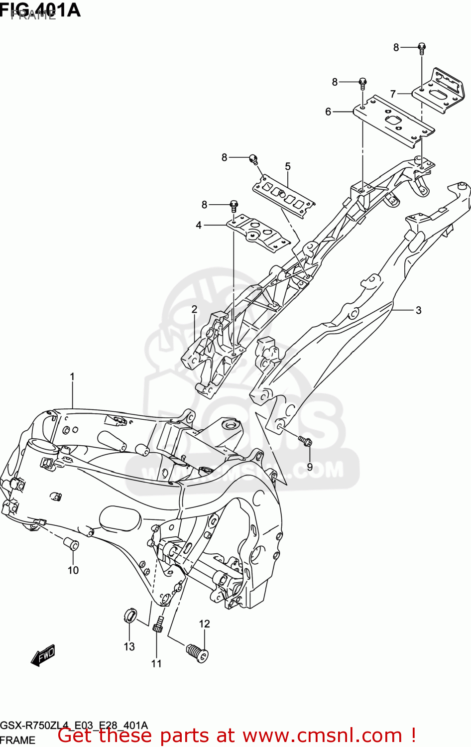 FRAME GSXR750Z 2014 (L4) USA (E03)