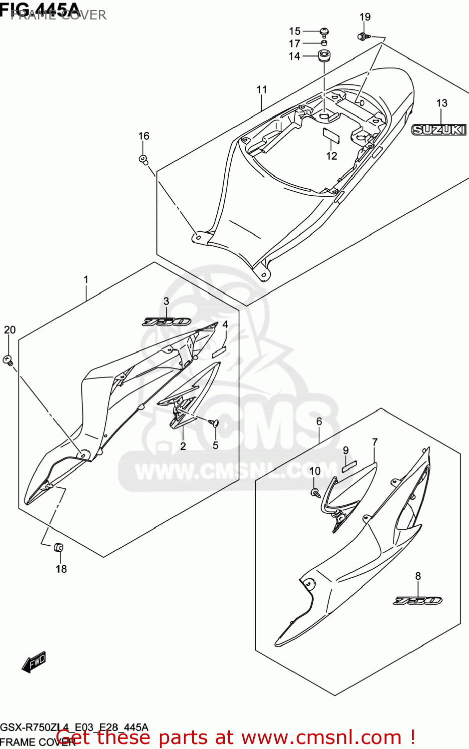 FRAME COVER GSXR750Z 2014 (L4) USA (E03)