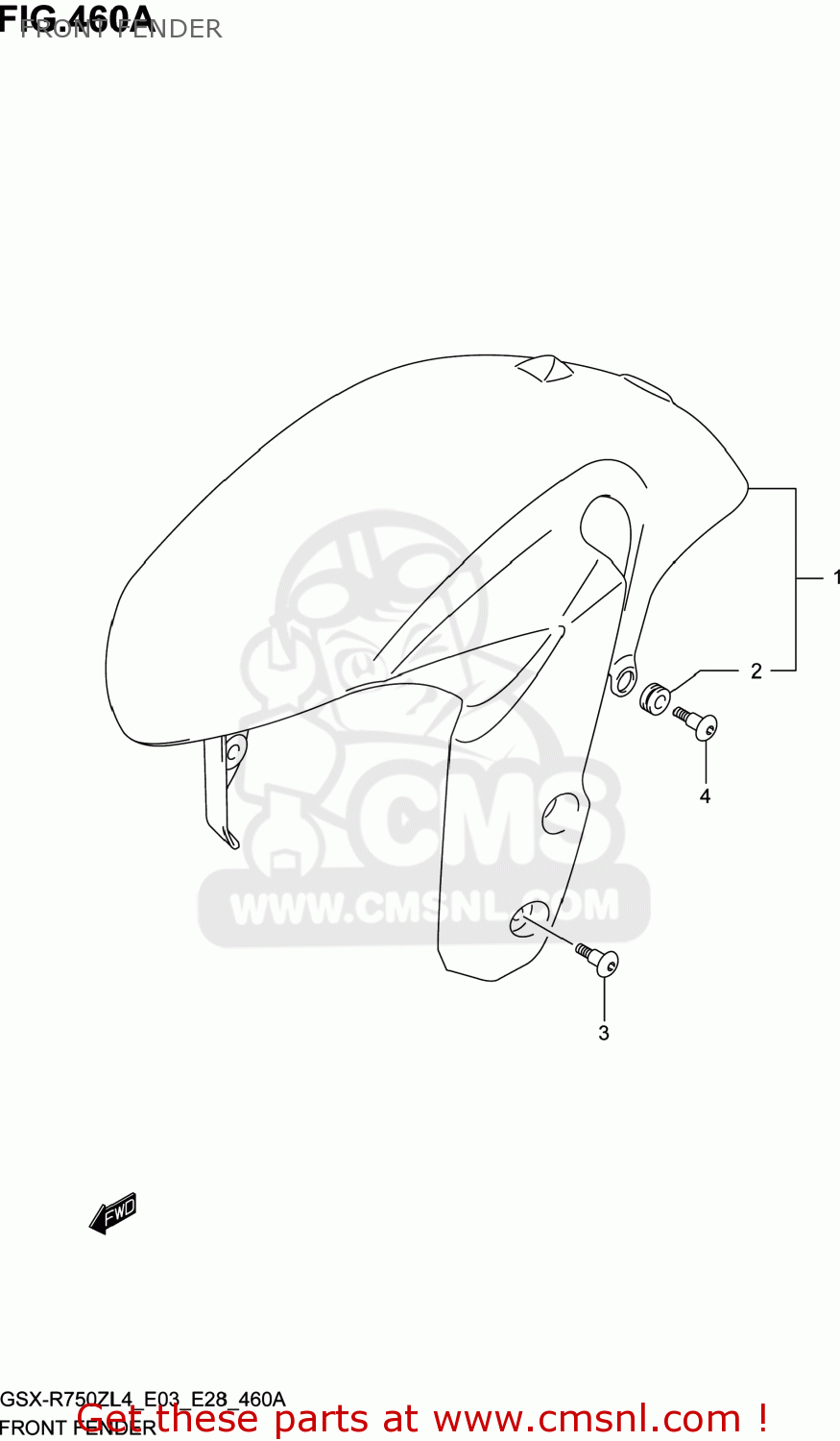 FRONT FENDER GSXR750Z 2014 (L4) USA (E03)