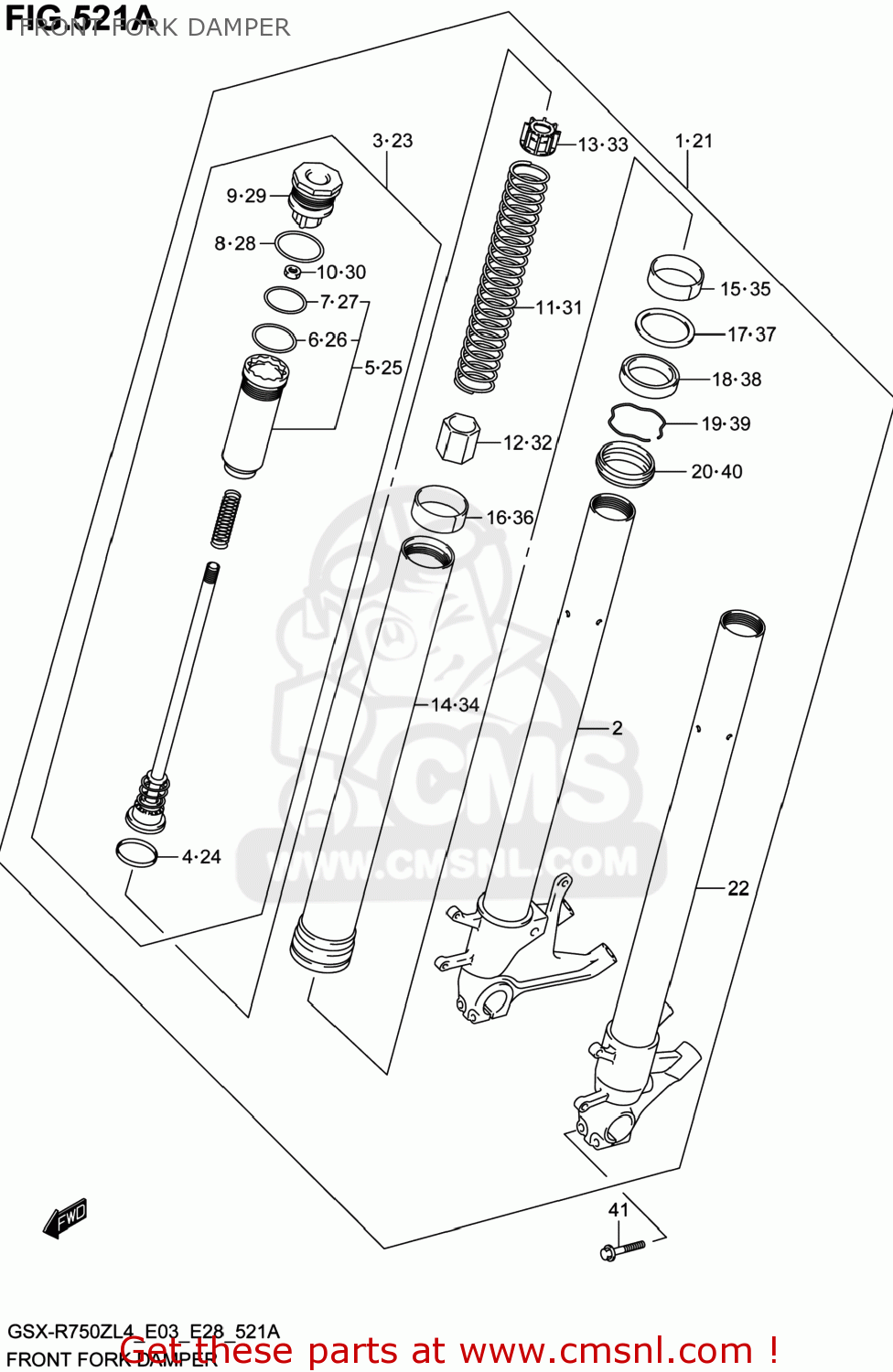 FRONT FORK DAMPER GSXR750Z 2014 (L4) USA (E03)