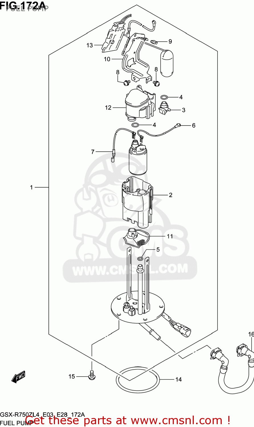 FUEL PUMP GSXR750Z 2014 (L4) USA (E03)