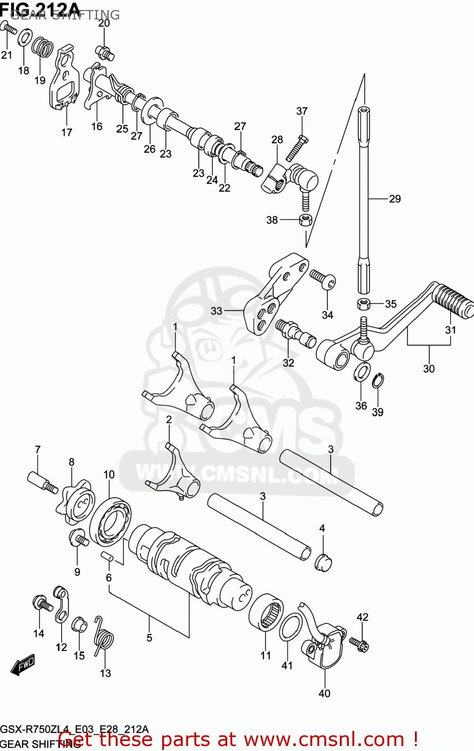 GEAR SHIFTING GSXR750Z 2014 (L4) USA (E03)