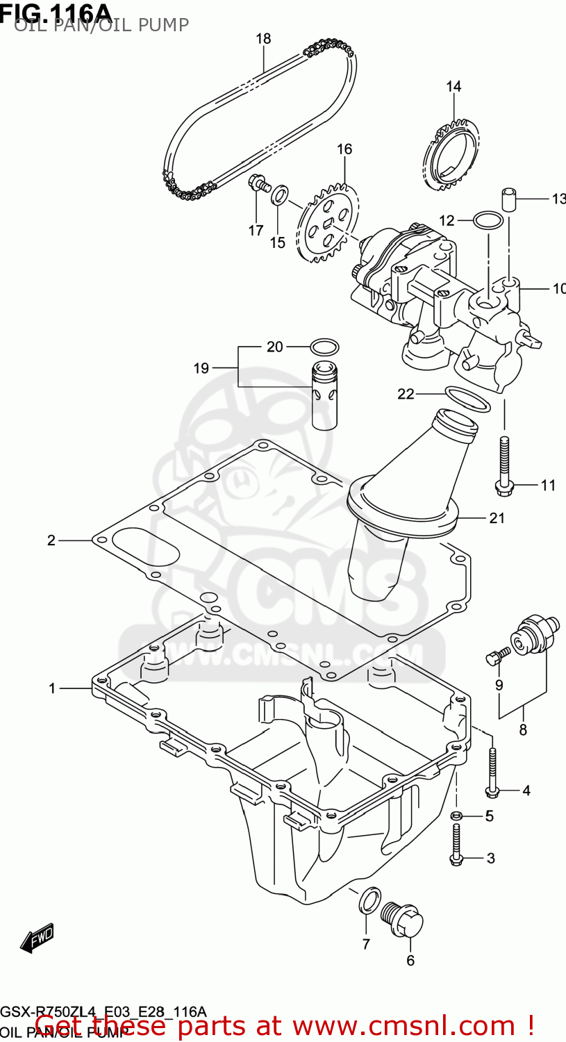 OIL PAN/OIL PUMP GSXR750Z 2014 (L4) USA (E03)