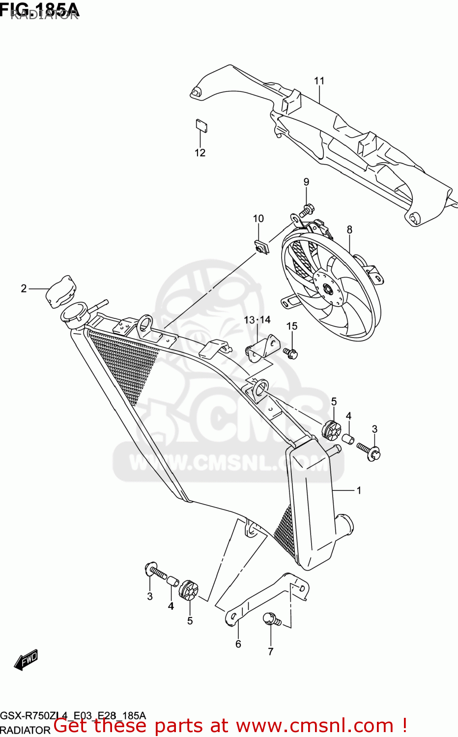RADIATOR GSXR750Z 2014 (L4) USA (E03)