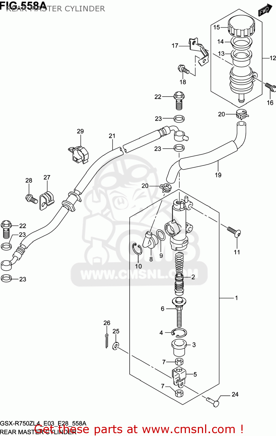 REAR MASTER CYLINDER GSXR750Z 2014 (L4) USA (E03)