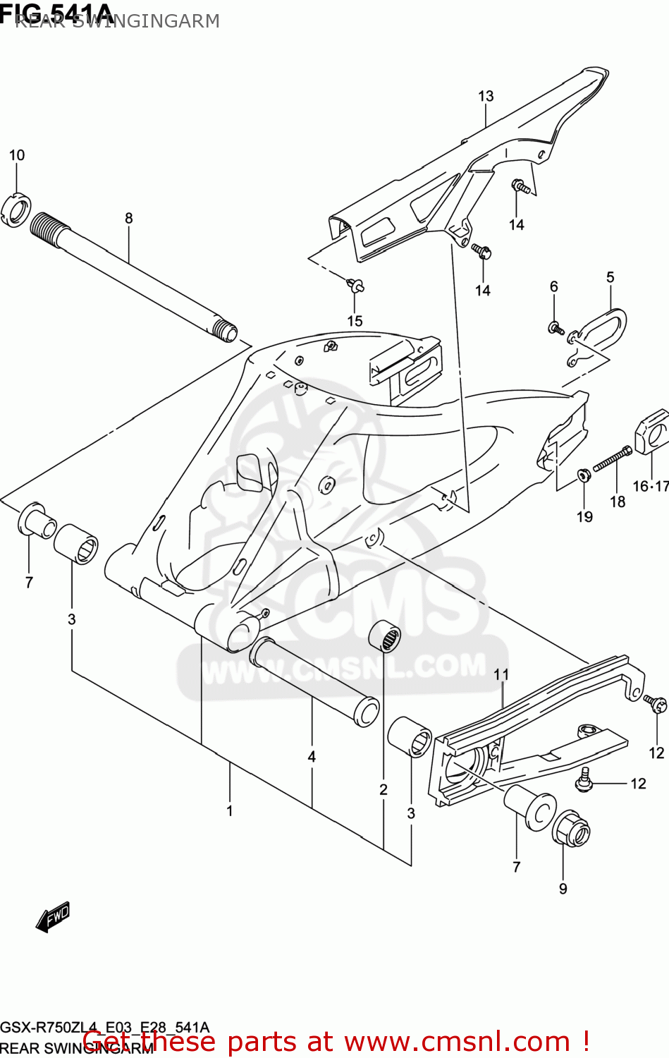 REAR SWINGINGARM GSXR750Z 2014 (L4) USA (E03)