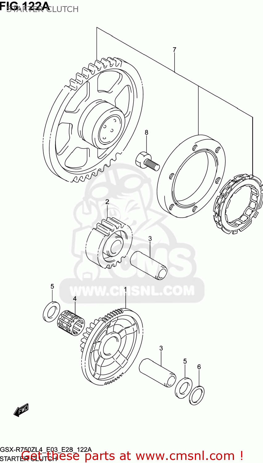 STARTER CLUTCH GSXR750Z 2014 (L4) USA (E03)