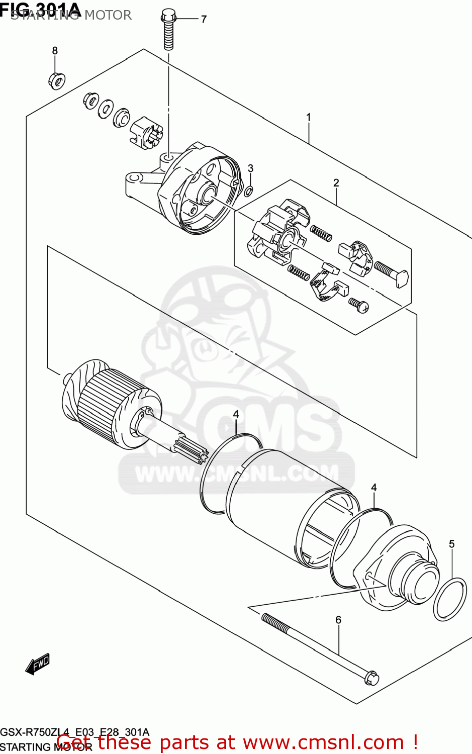 STARTING MOTOR GSXR750Z 2014 (L4) USA (E03)